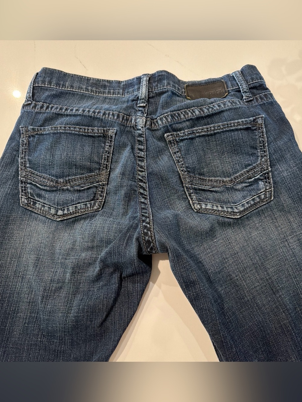 BKE Men's Dark Blue Washed Relaxed Jeans